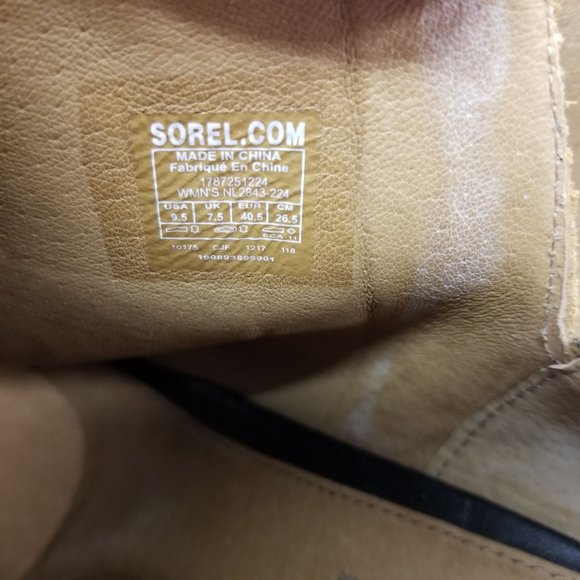 Sorel‎ 9.5 Leather 2 Tone Black Brown Heeled Open Toe Booties NADIA - Picture 9 of 13